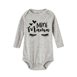 Mini Mama Newborn Baby Bodysuits Boy Girls Autumn Winter Long Sleeve Clothes Infant Child Crawling Jumpsuit Outfits Holiday Gift
