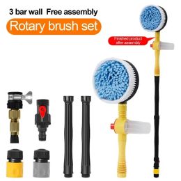 Bil Rotary Wash Brush Kit 360 graders automatisk roterande justerbar dopp tvättborste högt tryckbricka för fordonsrengöring