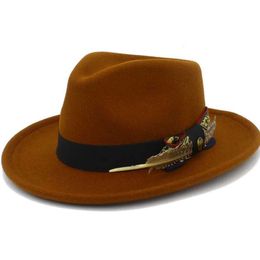 Wide Brim Hats Bucket Hats Wide Brim Hats Bucket Fashion Trilby adopts the classic Fedora mens hat hamburger vintage winter and autumn sombrero hombre top yq240407