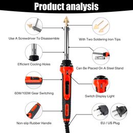 50W Or 100W Car Bumper Repair Soldering Iron, 110V/220V Home Leather Ironing Tools Belt PP PE PVC ABS Welding Rod, Welding Tools