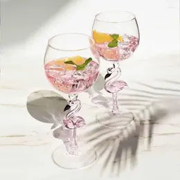 Wine Glasses Flamingo Durable Acrylic Plastic Stem Reusable Drinkware Ideal For Wedding And Beverage