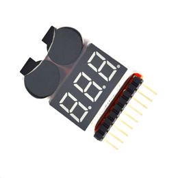 1pcs or 4pcs Hot Sell 2s 2s 3s 4s 5s 6s 7s 8S 1-8S LED Low Voltage Buzzer Alarm Lipo Voltage Indicator Checker Tester Wholesale