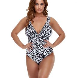 Women's Swimwear L-4XL 4 Style Summer One-piece Swimsuit Big Plus Size Printed Ruffle Conservative Bathing Suit Beachwear