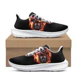 Casual Shoes INSTANTARTS Trend Shoe American Flag Lion Fire Breathable Leisure Male Sneakers Non-slip Footwear Men Vulcanised