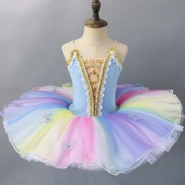 Ballroom Toddler Swan Lake Ballet Tutus dress Children Long Ballerinas Dancing Clothing Girls tutu dress Kids dancewear Costumes 240515