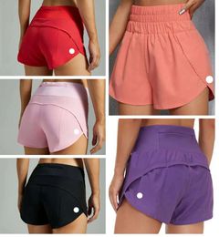 2024 Speed Up High-Rise Lined Short Waist Sports Shorts Womens Set Quick Drying Loose Running Clothes Back Zipper Pocket Fitness Yoga