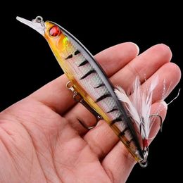 1PCS Laser Minnow Fishing Lure 11CM 13G pesca hooks fish wobbler tackle crankbait artificial japan hard bait swimbait 240522