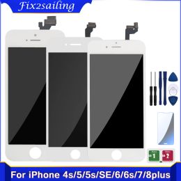 AAA+ LCD Display For iPhone 6 7 8 6S Plus Touch Digitizer Repair For iPhone 5 5C 5S SE Screen No Defect+Tempered Glass+Tools