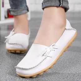 Casual Shoes For Women Moccasins Flats Woman Loafers Genuine Leather Female Slip On Ballet Women's Plus Size 2024