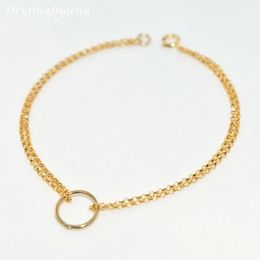 14K Gold Filled Double-layer Bracelet Handmade Circle Jewellery Boho Charms Bracelets Vintage Anklets for Women Bridesmaid Gift 240524