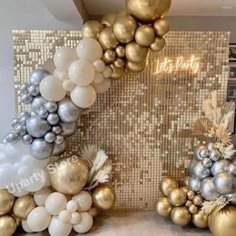 Party Decoration Sand White Chrome Gold Birthday Balloons Arch Metallic Silver Balloon Garland Kit Wedding Backdrop Decor