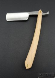 Blank Men Shaving Manual Straight Razor Classic Pure Beech Wood Handle Barber Razors Folding Knife Shaver5064201
