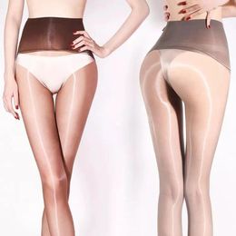 Women Socks Shiny Stockings High-waisted Sheer Pantyhose Glossy Tights Seamless Underwear Solid Coloured Legging Sexy All Match Summer