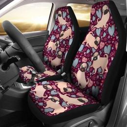 Car Seat Covers Pug 03 Pack Of 2 Universal Front Protective Cover