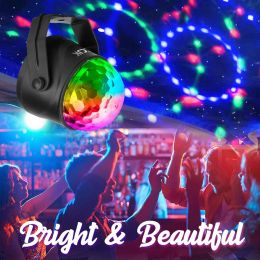 Sound Activated Rotating Disco Ball DJ PartyLights 3W LED RGB AC85-265V LED Stage Light For Christmas Wedding Sound Party Lights