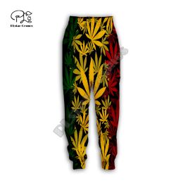 Buoni gemme attaccano l'erbaccia di foglie verdi reggae tatuaggio per pantaloni della tuta trippy 3dprint uomini/donne joggers casual pantaloni pantaloni divertenti 1