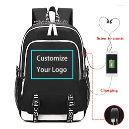 Backpack Customise Your Image School Bags Laptop Bag USB Charging Bookbag Teen Girls Backpacks Women Rucksack Bolsa Escolar