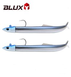 BLUX FLASH SAND EEL 14G27G Soft Fishing Lure Tail Jig Head Hook Minnow Artificial Bait Saltwater Sea Bass Swimbait Tackle Gear 229654144