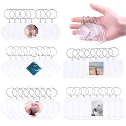 Keychains 5/10pcs Keychain Acrylic Key Chain Ring Blank Keyrings Insert Po Passport Gift For Women Men Kids