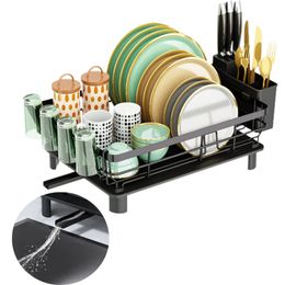 US Kitchen Dish Cup Drying Rack Utensil Drainer Dryer Tray Cutlery Holder Organiser 240522