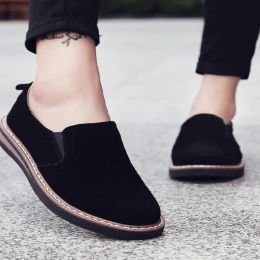 STRONGSHEN New Spring Flat Women's Shoes Suede Leather Casual Shoes Low Heel Black Women's Shoes Flat Loafers Jazz Oxford