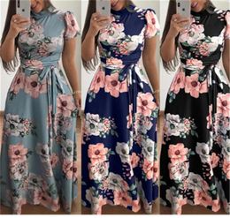 Women039s Summer Printed Dresses Fashion Ladies Slim Long Sleeve Short Sleeves Party Club ALine Swing Skirt Boho Maxi Dress Pl1777094
