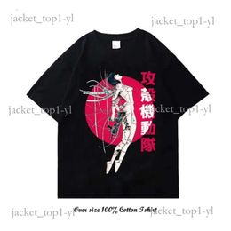 ghost Japanese Anime Ghost In The Shell Graphic Print T Shirt Vintage Harajuku Short Sleeve Plus Size Cott T Shirt Women Men ghost shoe c442