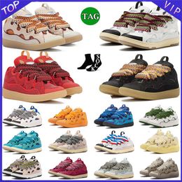 Designer Shoes Casual Shoes Luxury Lavines Leather Curb Sneakers Sports Trainers Pairs Lace-up Extraordinary Trainers Calfskin Rubber Sneakers Womens Man