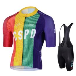 2023 Men Summer Short Sleeve CSPD Cycling Jersey Set MTB Maillot Ropa Ciclismo Bicycle Wear Breathable Clothing 240523