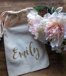 Storage Bags Set Of 10pcs Burlap Personalized Wedding Favor Bag Party Gift Rustic Decor Jute Natural