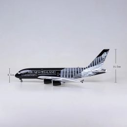 47CM A380 Newzealand Aircraft New Zealand Airlines Model W Light and Wheel Landing Gear Diecast Plastic Resin Plane Toy