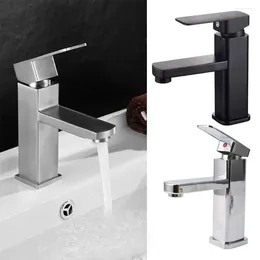 Kitchen Faucets Durable Stainless Steel Decoration Water Valve Bathroom Taps Single Lever Handle Faucet Wash Sink Tap Mixer Basin