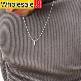 Pendant Necklaces Men Jewellery 10PCS Fashion Trend Stainless Steel Wire Necklace Chain Simple Wholesale No Colour Loss Waterproof