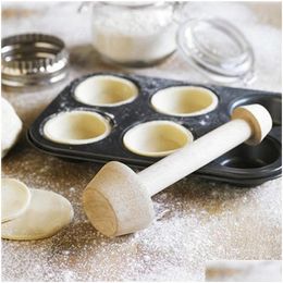 Other Home Garden 100Pcs Diy Wooden Tart Pastry Tamper Mini Pan Mold Double Sides Durable Egg Maker Mod Pusher Baking Eggtart Drop Del Dhmgd