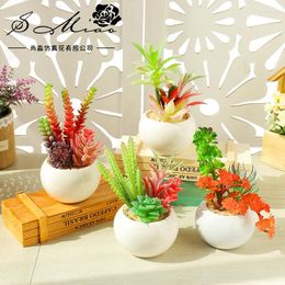 Decorative Flowers Simulation Succulent Bonsai Landscape Plants Ornaments Mini Artificial Succulents Plant Desktop Planter Miniature