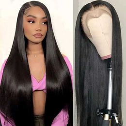 Synthetic Wigs 13 x 4 bone straight lace front wig 30 x 40 inches lace front Brazilian female hair wig Q240523