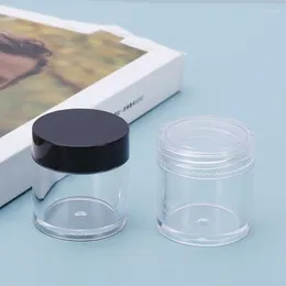 Storage Bottles Transparent Black Cap Sample Packaging Bottle 10g Cosmetic Small Jar Jewellery