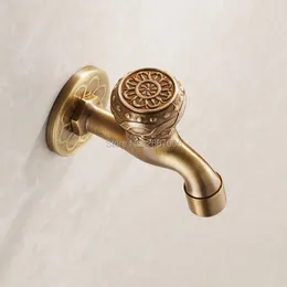 Bathroom Sink Faucets Good Quality Short Shape Antique Bronze Dragon Carved Tap Garden Bibcock Washing Machine Faucet Outdoor GI123