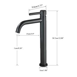 Senlesen Matte Black Bathroom Basin Faucet Brass Deck Mounted Short or Tall Hot and Cold Water Mixer Tap Crane For Vessel Sink