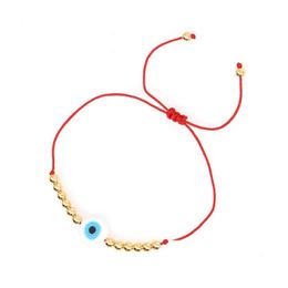 Charm Bracelets Turkish Lucky Eye Glass Beaded Colorf Evil Bracelet Rope Chain For Women Jewellery Drop Delivery Otexj