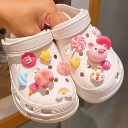 Cute Little Pig Hole Shoe Charms Accessories Buckle Lovely Yellow Duck Shoes Flower DIY Decorations 240524