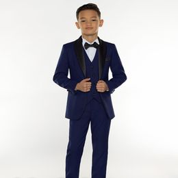 Navy Blue Boy's Formal Occasion Tuxedos 2018 New Cheap Little Men Suits Kids Wedding Party Tuxedos Boy's Formal Suit Jacket T 269C