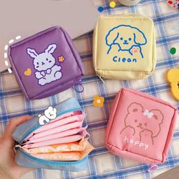 Storage Bags Kawaii Cosmetics Bag Sanitary Napkin Tampon Holder Lipstick Pouch Towel Cotton Coin Purse Organiser