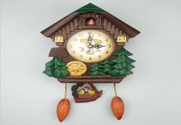 Cuckoo Clock with Pendulum Wall Clock Living Room Time Bell Swing Alarm Watch Home Art Decor 10inch Alarm Clock H09226654181
