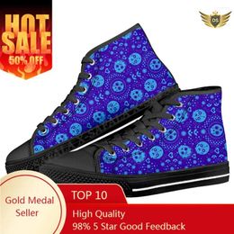 Casual Shoes Suger Skull Trippy Men Vulcanised Sneakers High Top Canvas Classic Brand Design Flats Lace Up Footwear-4