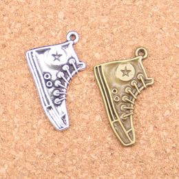 48pcs Antique Silver Plated Bronze Plated basketball shoes Charms Pendant DIY Necklace Bracelet Bangle Findings 30mm 301j