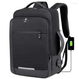 Backpack 15 Inch Laptop For Men Bags Waterproof Oxford Notebook Multifunction Expandable USB Charging Black Bag Travel Backpacks