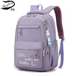 Fengdong Kawaii school Backpack for Girls cute School Bags Waterproof bookbag Teens College Student Large Travel Shoulder Bag 240515