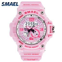 SMAEL Woman Watches Sports Outdoor LED Watches Digital Clocks Woman Army Watches Military Big Dial 1808 Women Watch Waterproof 3313