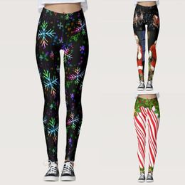 Women's Leggings Women Custom Christmas Printed Pants For Running Santa Party Snowman